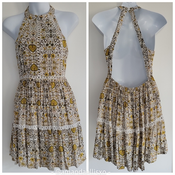 Abel the Label Dresses & Skirts - ATL Abel the Label Bohemian Print Backless Ditsy High Neck Backless Halter Dress